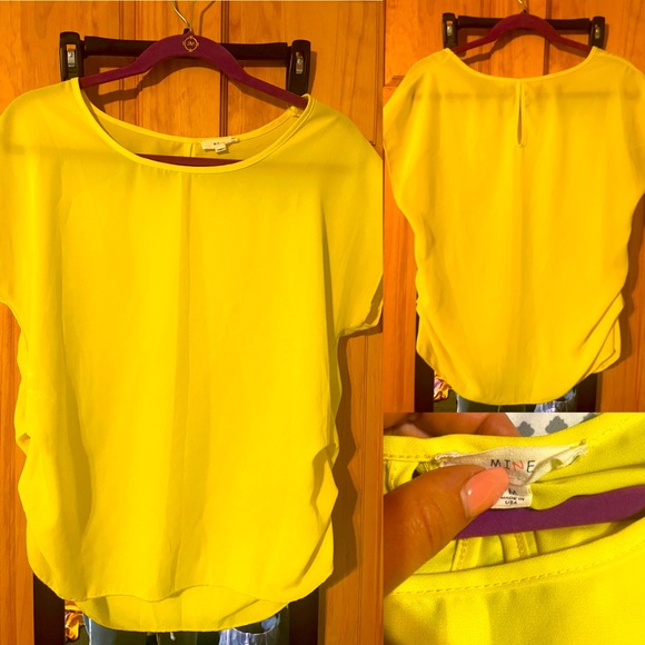 Yellow Sheer Top Size Medium - Picture 3 of 3